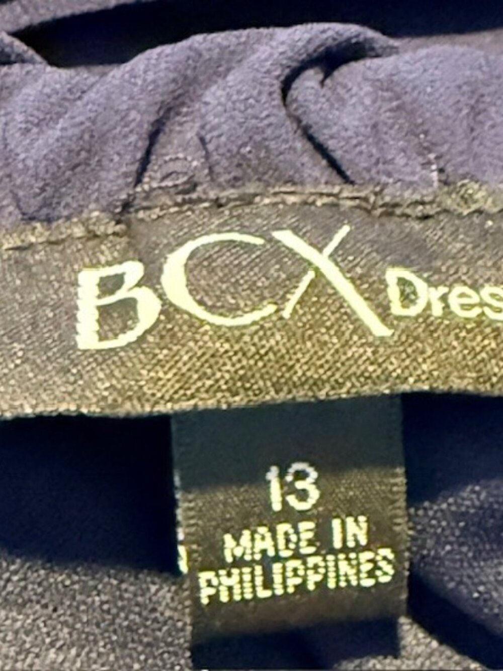 BCX Navy Blue Strapless Ruched Party Dress, Size 13 - Picture 7 of 9